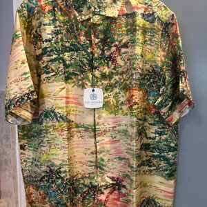 Tori Richard 100% Mulberry Silk Pixelated Aloha Shirt Men’s Large